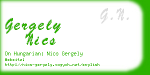 gergely nics business card